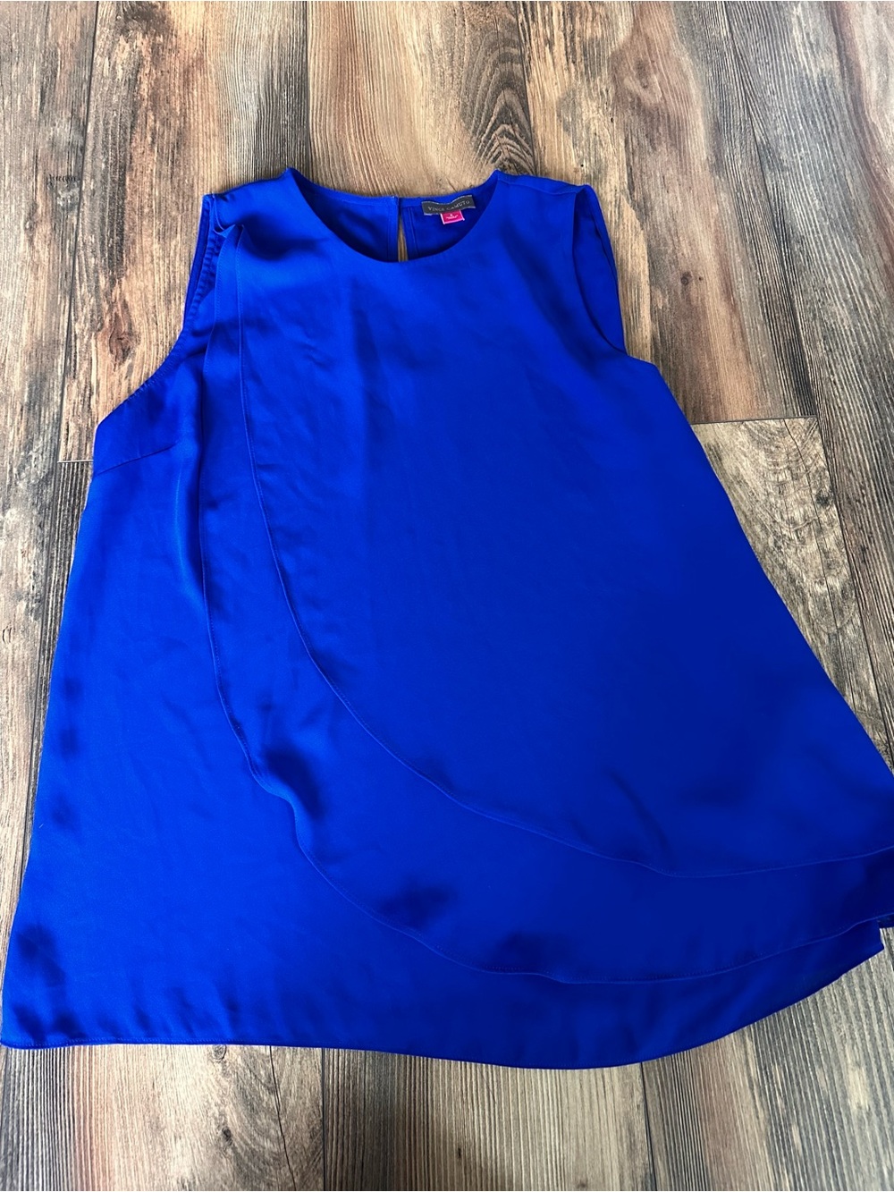 Vince Camuto Sleeveless Layered Shell Top - Cobalt Blue